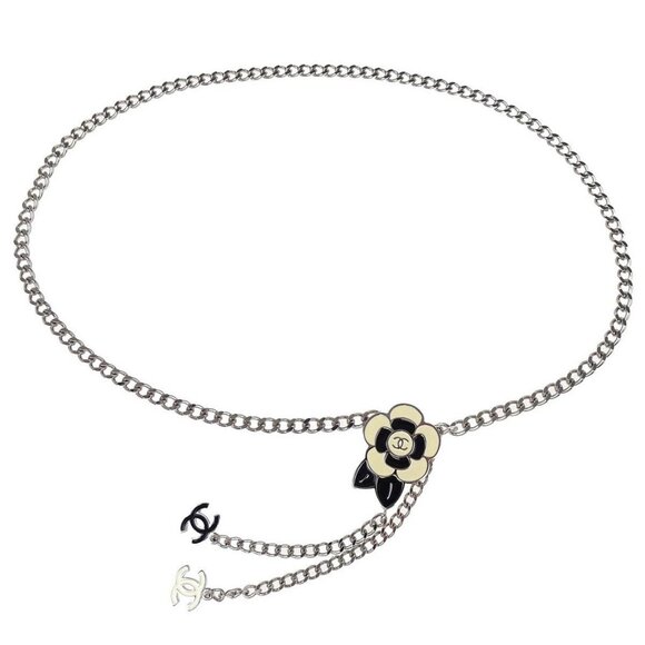 Chanel Camellia Charm Chain Belt Silver - Picture 1 of 5